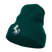 Horse Emblem Embroidered Long Beanie