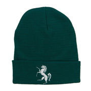 Horse Emblem Embroidered Long Beanie