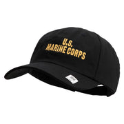 US Marine Corps Design Embroidered 6 Panel Unstructured Cotton Twill Cap Made in USA - Black OSFM