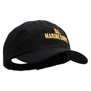 US Marine Corps Design Embroidered 6 Panel Unstructured Cotton Twill Cap Made in USA - Black OSFM
