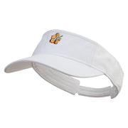 Hawaiian Polynesian Flower Embroidered Prostyle Cotton Twill Washed Visor - White OSFM