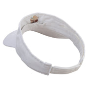 Hawaiian Polynesian Flower Embroidered Prostyle Cotton Twill Washed Visor - White OSFM