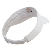 Hawaiian Polynesian Flower Embroidered Prostyle Cotton Twill Washed Visor - White OSFM