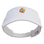 Hawaiian Polynesian Flower Embroidered Prostyle Cotton Twill Washed Visor - White OSFM