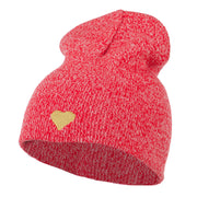 Heart Embroidered Short Beanie