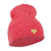 Heart Embroidered Short Beanie