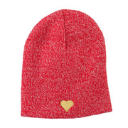 Heart Embroidered Short Beanie