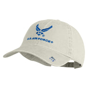 US Air Force with Wing Embroidered Pigment Dyed Cap - Stone Grey OSFM