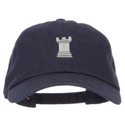 Chess Rook Embroidered Unstructured Washed Cap