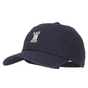 Chess Rook Embroidered Unstructured Washed Cap