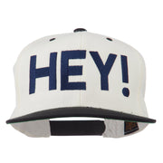 Hey Embroidered Snapback Cap