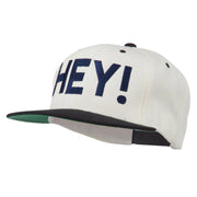 Hey Embroidered Snapback Cap