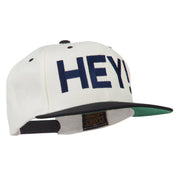 Hey Embroidered Snapback Cap