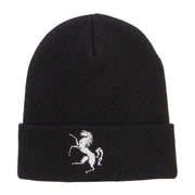 Horse Emblem Embroidered Long Beanie