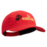 US Marine Corps Design Embroidered 6 Panel Unstructured Cotton Twill Cap Made in USA
