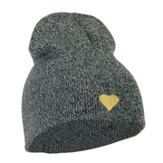 Heart Embroidered Short Beanie