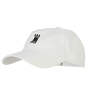 Chess Rook Embroidered Unstructured Washed Cap