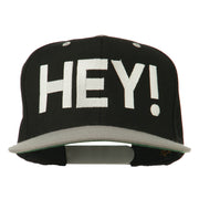 Hey Embroidered Snapback Cap