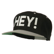 Hey Embroidered Snapback Cap