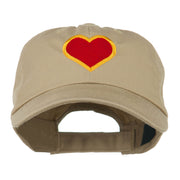 Heart with Outline Embroidered Cap