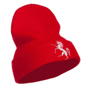 Horse Emblem Embroidered Long Beanie