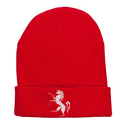 Horse Emblem Embroidered Long Beanie