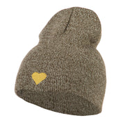 Heart Embroidered Short Beanie