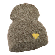 Heart Embroidered Short Beanie