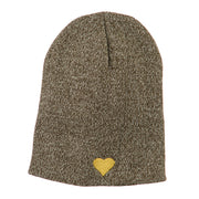 Heart Embroidered Short Beanie