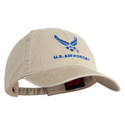 US Air Force with Wing Embroidered Pigment Dyed Cap - Khaki OSFM