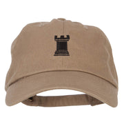 Chess Rook Embroidered Unstructured Washed Cap