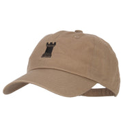 Chess Rook Embroidered Unstructured Washed Cap