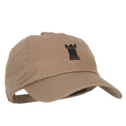 Chess Rook Embroidered Unstructured Washed Cap