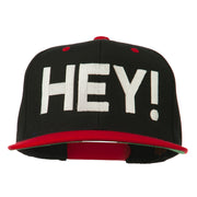 Hey Embroidered Snapback Cap