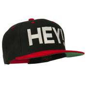 Hey Embroidered Snapback Cap