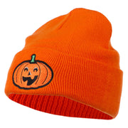 Halloween Excited Jack o Lantern Embroidered Long Beanie