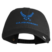 US Air Force with Wing Embroidered Pigment Dyed Cap - Black OSFM