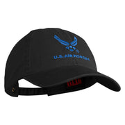US Air Force with Wing Embroidered Pigment Dyed Cap - Black OSFM
