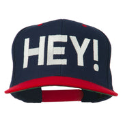 Hey Embroidered Snapback Cap