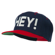 Hey Embroidered Snapback Cap