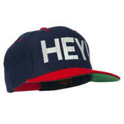 Hey Embroidered Snapback Cap