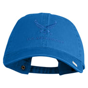 US Air Force with Wing Embroidered Pigment Dyed Cap - Royal OSFM