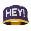 Hey Embroidered Snapback Cap