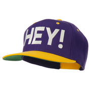 Hey Embroidered Snapback Cap