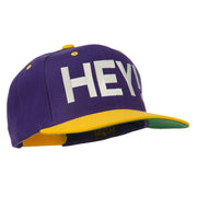 Hey Embroidered Snapback Cap