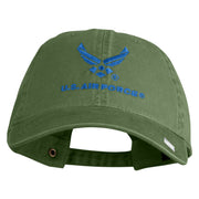 US Air Force with Wing Embroidered Pigment Dyed Cap - Olive OSFM