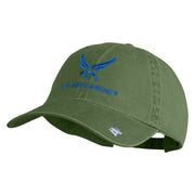 US Air Force with Wing Embroidered Pigment Dyed Cap - Olive OSFM