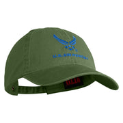 US Air Force with Wing Embroidered Pigment Dyed Cap - Olive OSFM