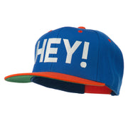 Hey Embroidered Snapback Cap