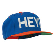 Hey Embroidered Snapback Cap